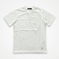 Tricou Alb Premium din Bumbac cu Broderie Texturată în Relief și Detalii Metalice Fine