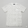 Tricou Premium Alb cu Efect "Splatter" și Imprimeu Text Arcuite – Stil Urban de Lux