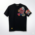 Tricou Negru Premium cu Patch-uri Brodate