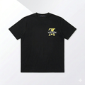 Tricou Negru Premium cu Logo Grafic Contrastant pe Piept