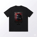 Tricou Negru Premium cu Imprimeu Grafic Auto și Covor Tradițional